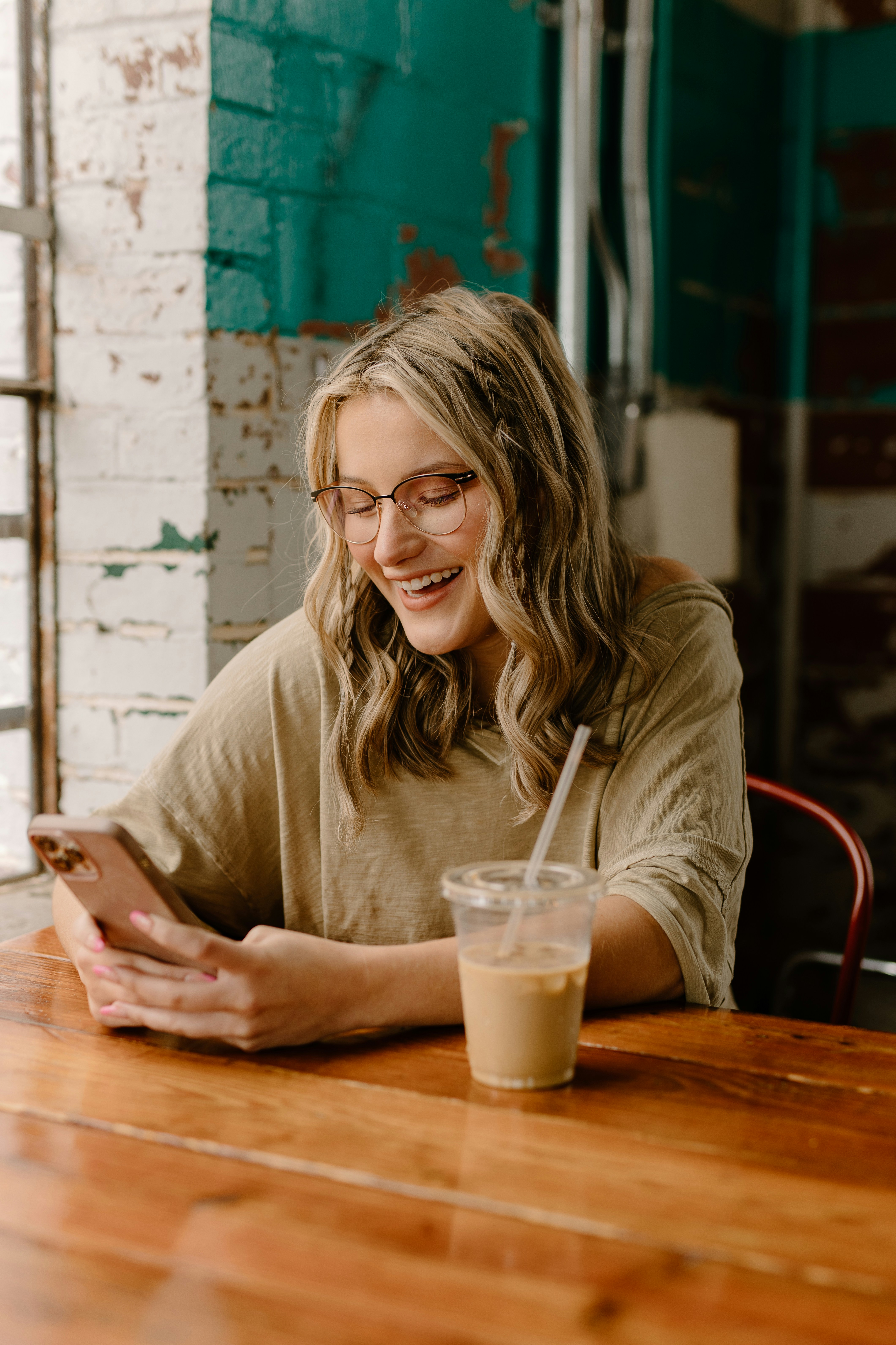 Woman holding phone